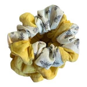 Assorted Hair Scrunchies Handmade Yellow 100% Cotton Bumble Bee Theme NEW X3